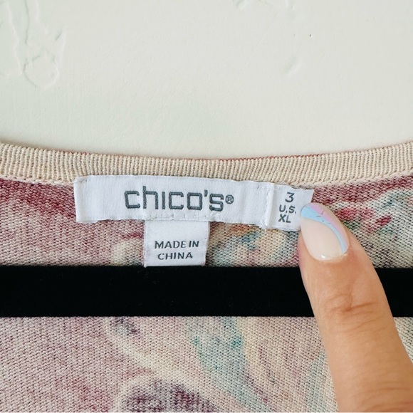 Chico’s Floral Sweater Size XL - Picture 5 of 9
